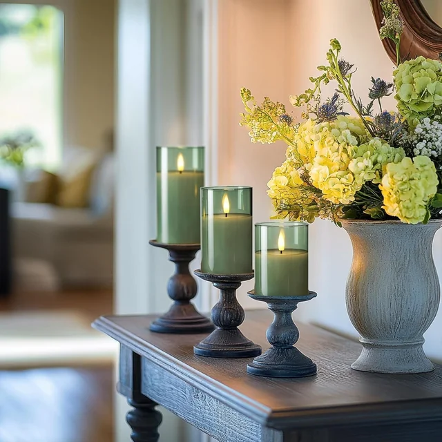Amagic Olive Glass Pillars — product view 5