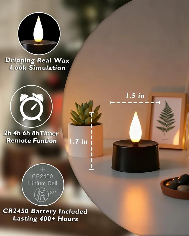 Amagic Black 3D Tea Lights — product view 2